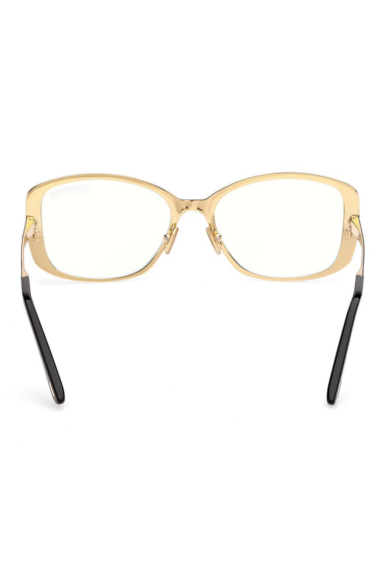 54mm Rectangular Optical Glasses, Alternate, color, SHINY BLACK ENAMEL / GOLD
