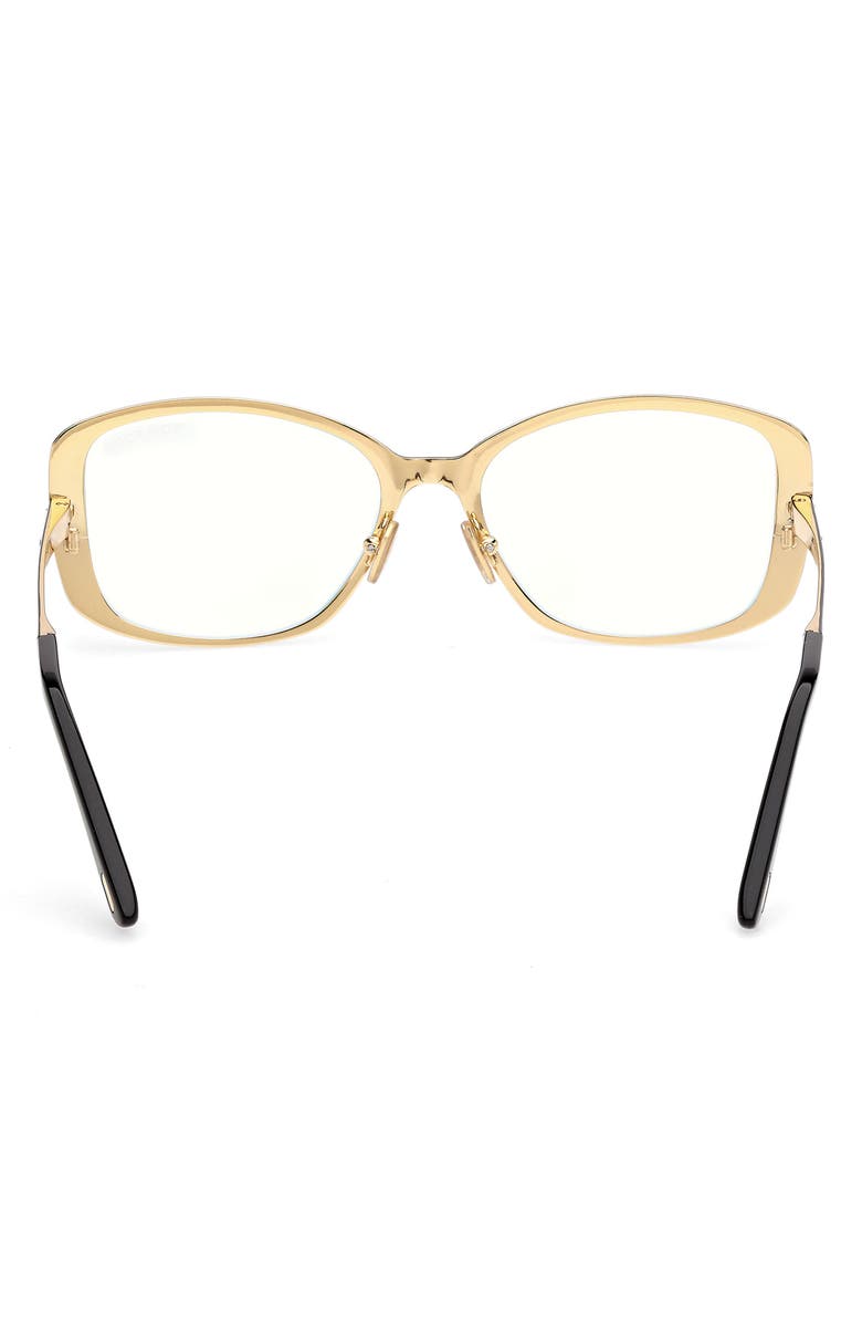 TOM FORD 54mm Rectangular Optical Glasses, Alternate, color, Shiny Black Enamel / Gold