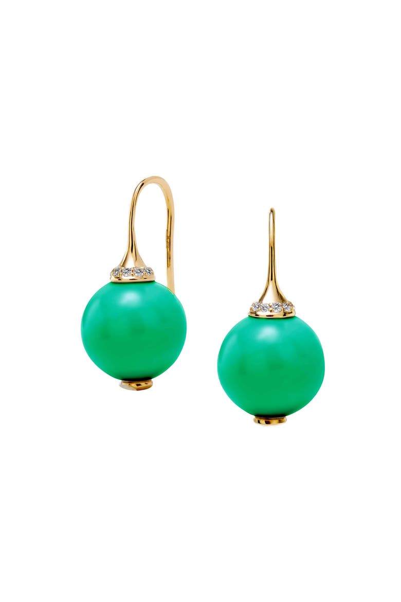Bead Earrings, Main, color, Chrysoprase