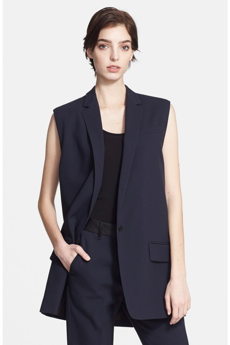 'François' Oversized Wool Vest, Main, color, DARK NAVY