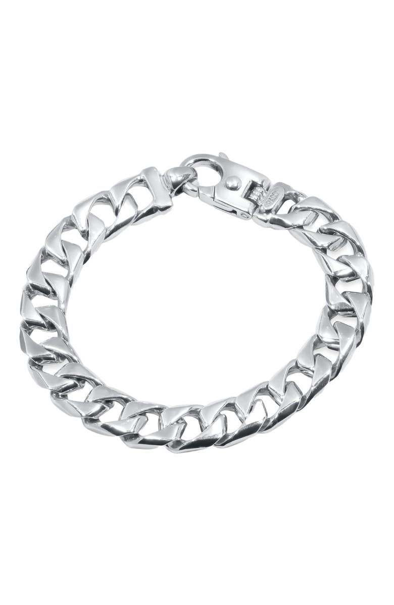 Bliss Diamond Solid 107.8 gram Platinum 11.5mm Heavy Franco Link Lobster Clasp Bracelet 8.5", Main, color,