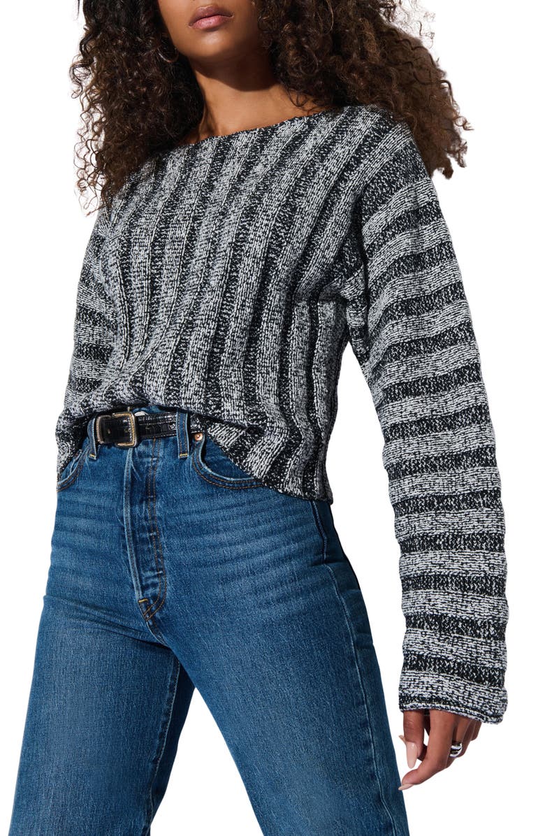 Nation LTD Ronan Rib Cotton Blend Velour Sweater, Alternate, color, 