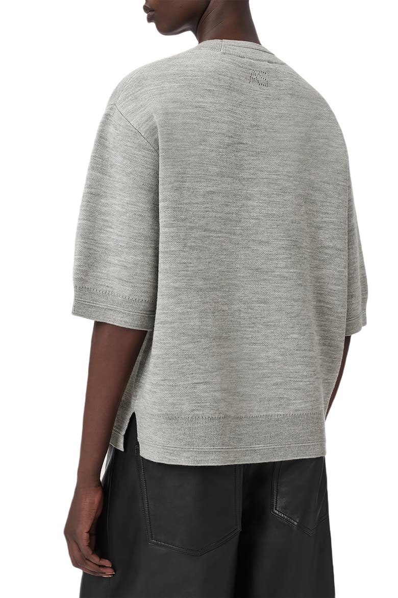 Nika Elbow Sleeve Wool Sweatshirt, Alternate, color, GREY MARL