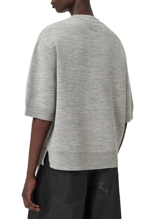 Allsaints Nika Elbow Sleeve Wool Sweatshirt In Gray