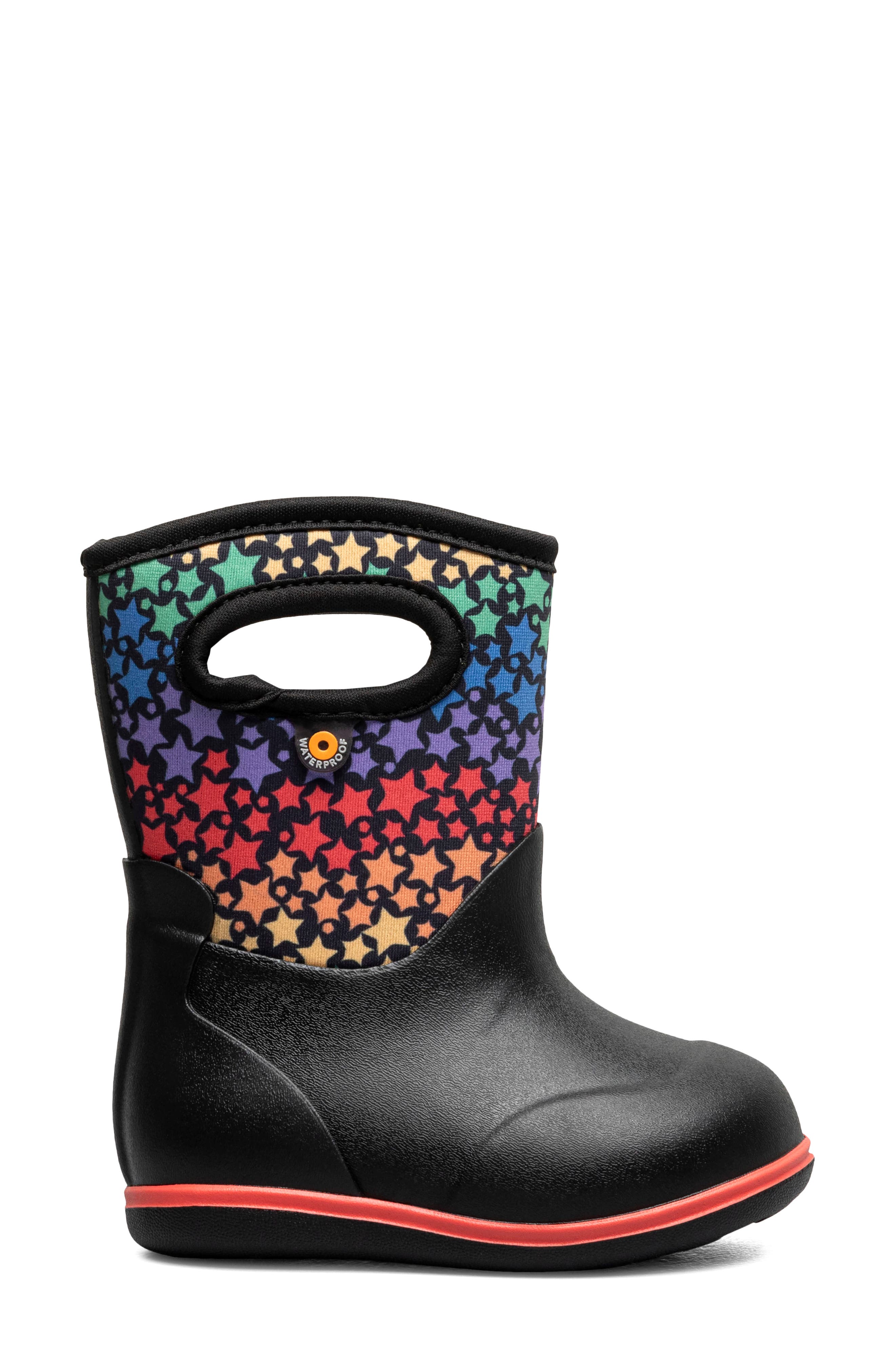 Kids' Classic Insulated Waterproof Rain Boot, Alternate, color, BLACK MULTI