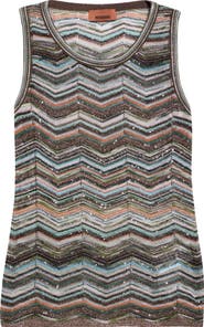 Missoni Sequin Metallic Jacquard Sleeveless Sweater