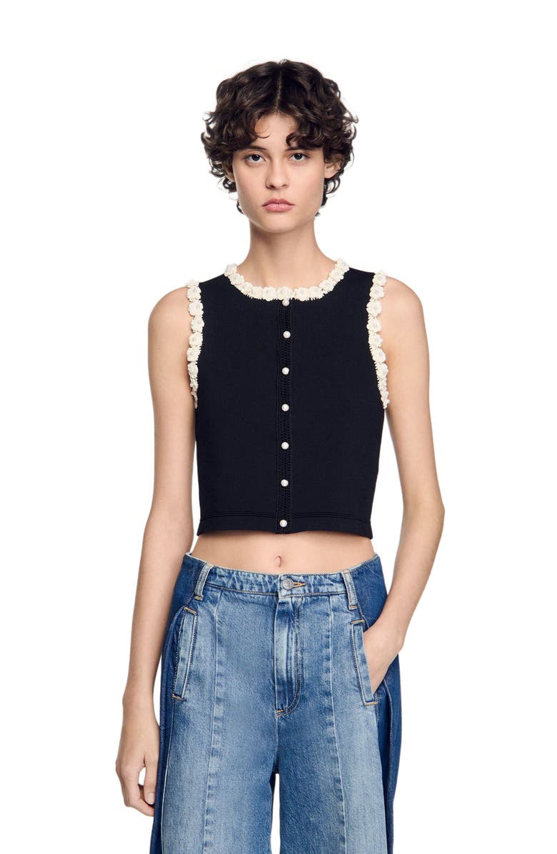 SANDRO Crochet cardigan, Alternate, color, 