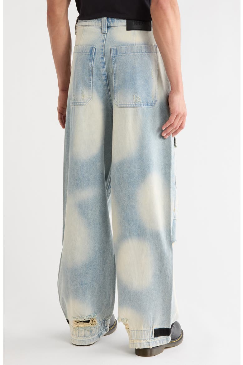 Wylie Distressed Relaxed Leg Cargo Jeans, Alternate, color, BLUE CLOUDS