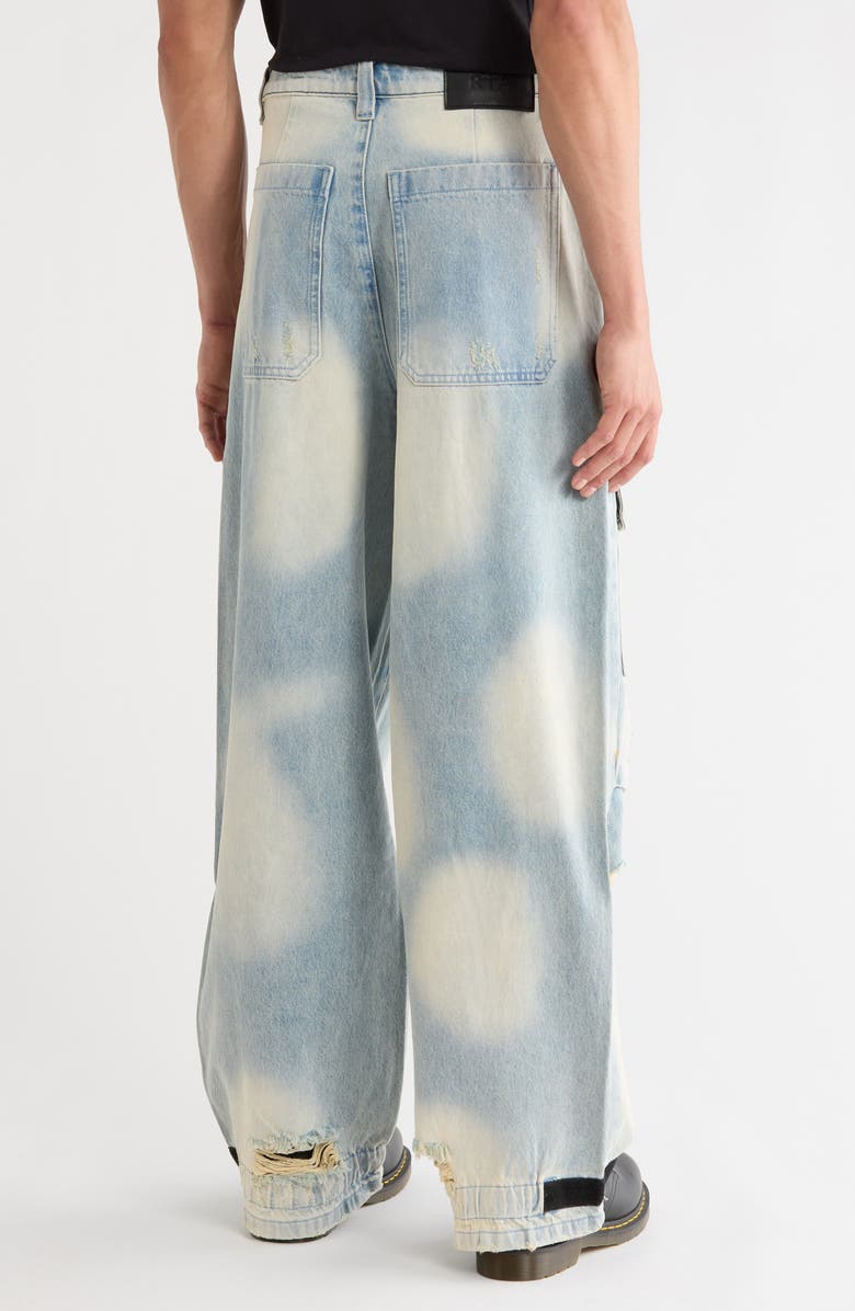 RtA Wylie Distressed Relaxed Leg Cargo Jeans, Alternate, color, Blue Clouds
