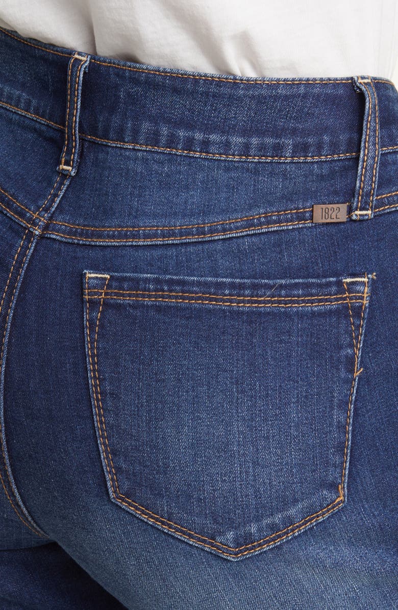 1822 Denim Release Hem High Waist Demi Bootcut Jeans, Alternate, color,