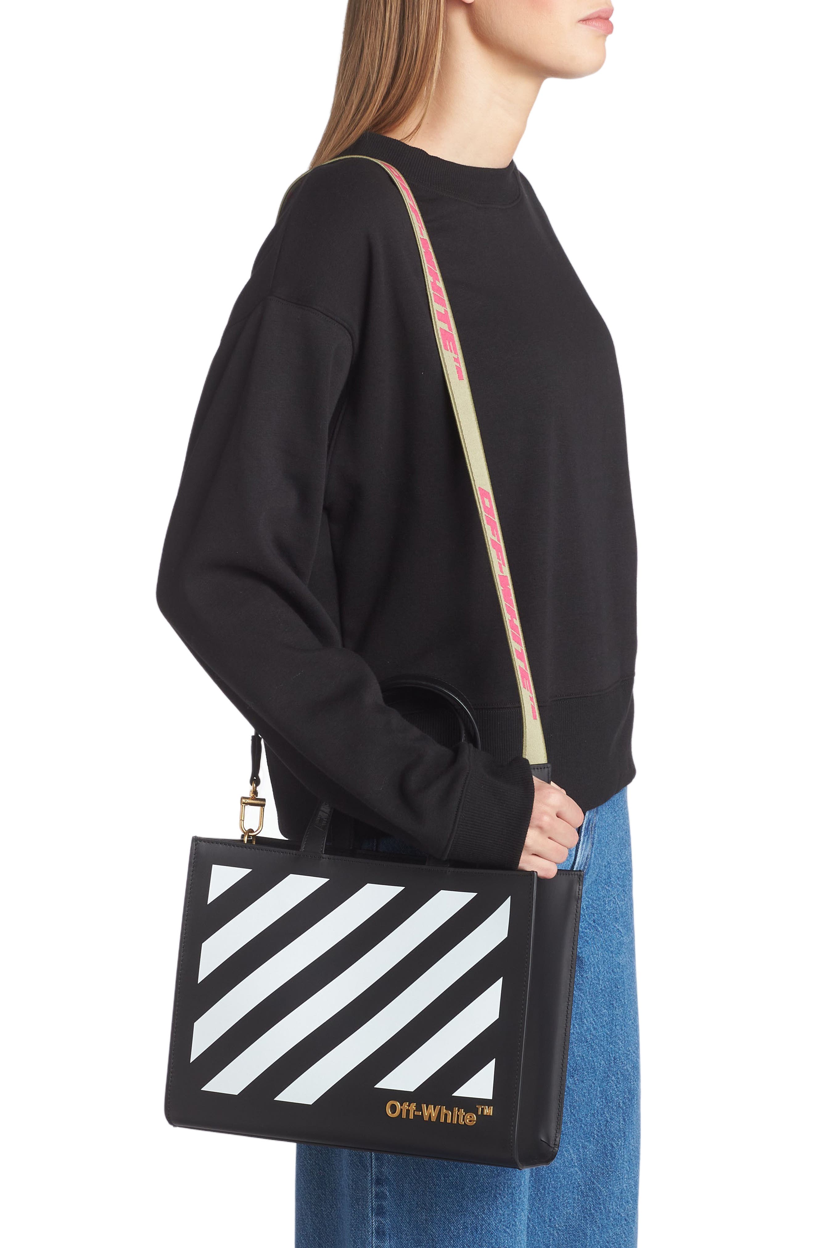 Off-White Diag 28 Hybrid Shopper/Tote Bag, Alternate, color, 