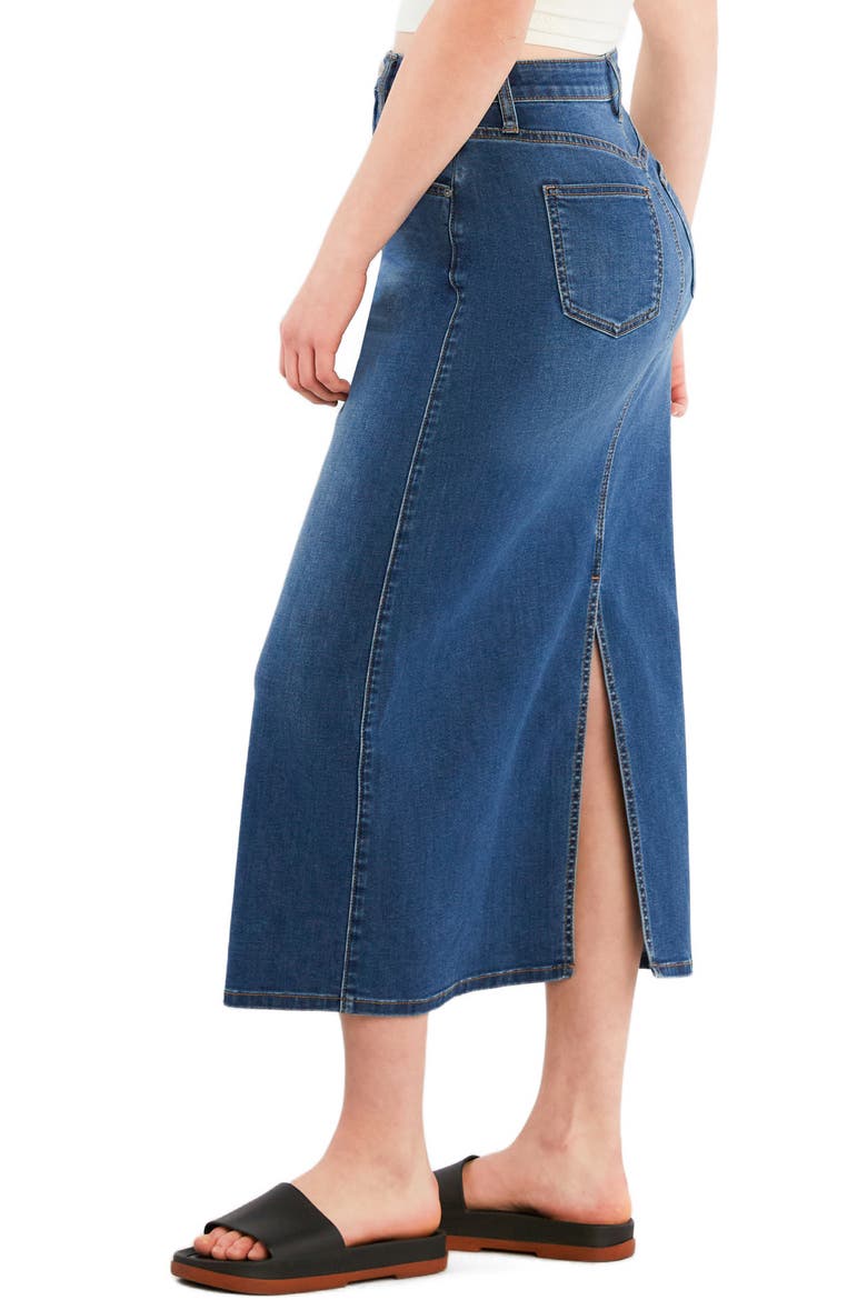 Vintage Denim Maxi Skirt, Alternate, color, SUNNY BLUE