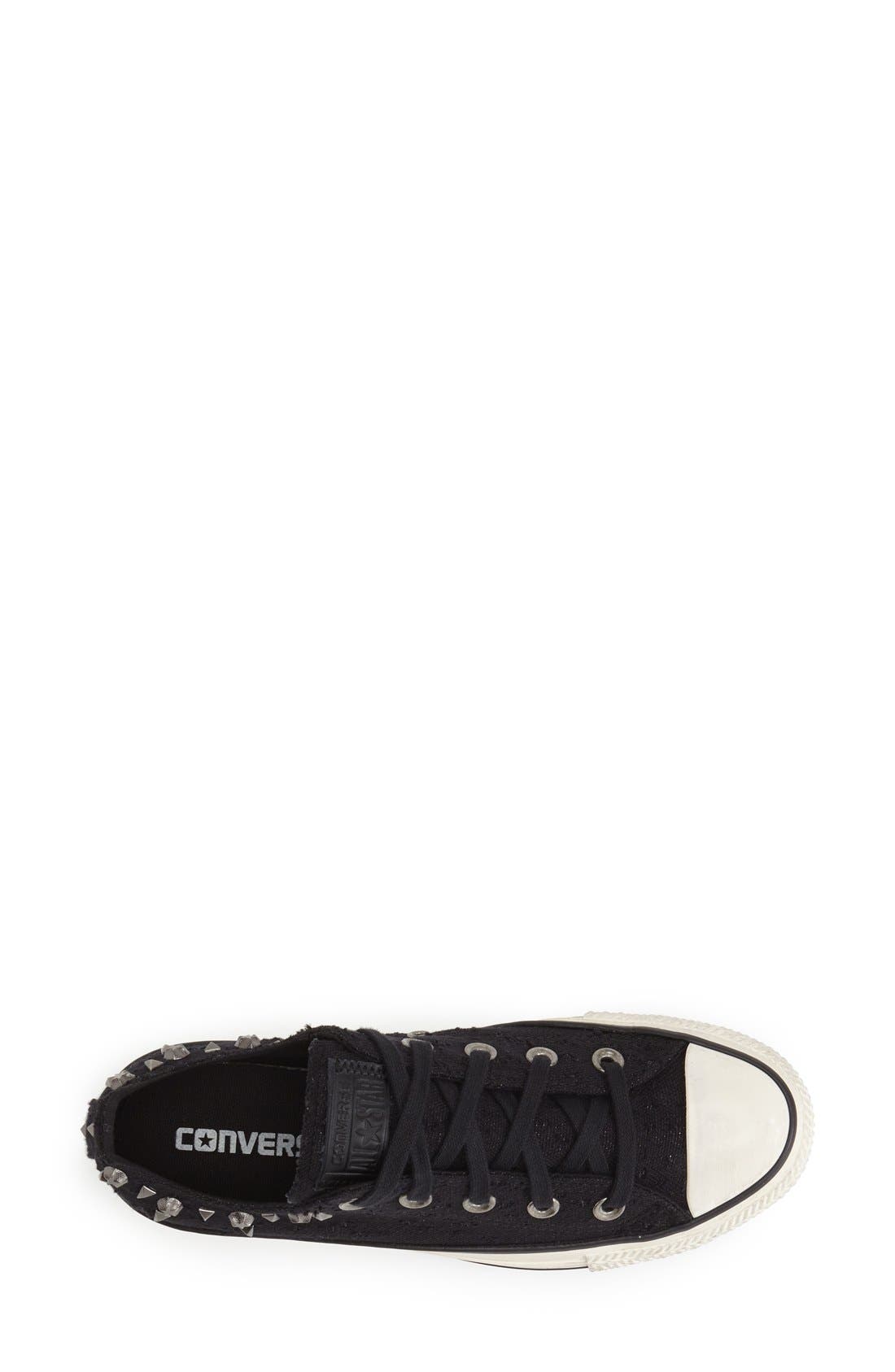Chuck Taylor® All Star® Studded Oxford Sneaker, Alternate, color, BLACK