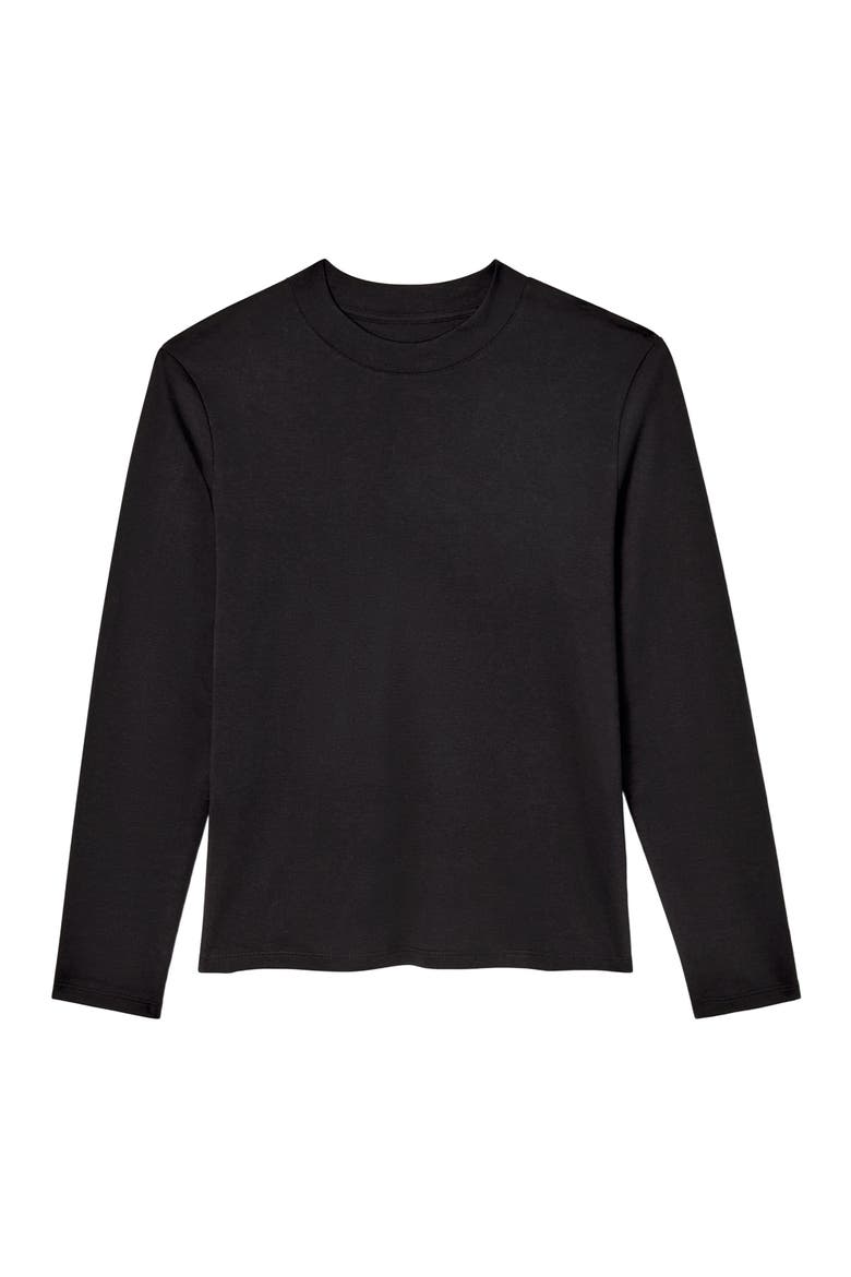 Raquel Organic Pima Cotton Long-Sleeve Tee, Alternate, color, Black