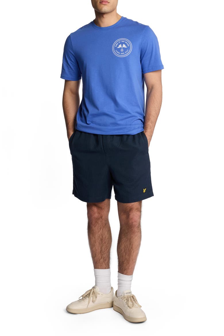 Linen Deck Shorts, Alternate, color, Dark Navy