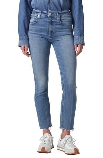 Citizen Of Humanity Isola Raw Hem Crop Straight Leg Jeans
