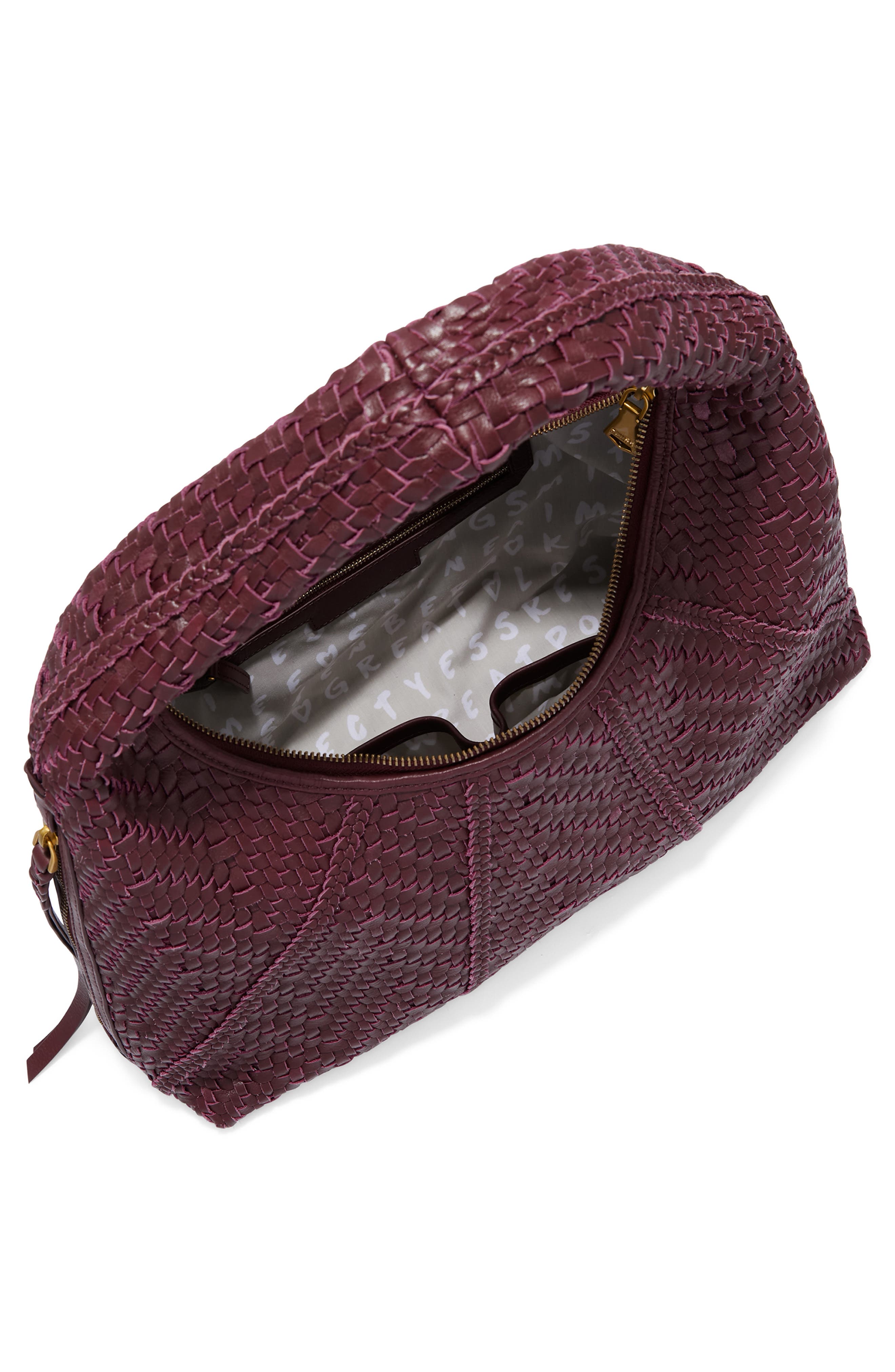 Chelsea Woven Leather Hobo Bag, Alternate, color, ROYAL PLUM