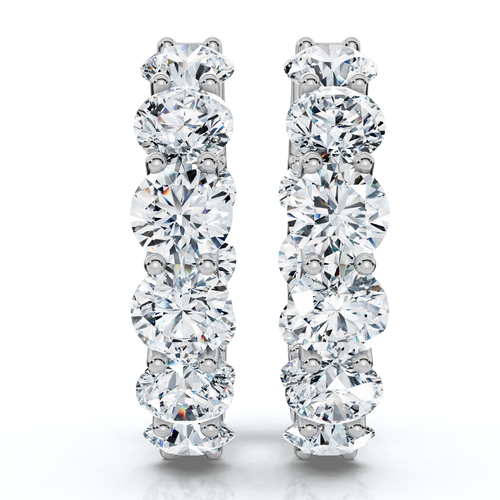 Bliss Diamond 5ct Tw Diamond Inside Outside Hoops Earrings 14k Gold Lab Growm