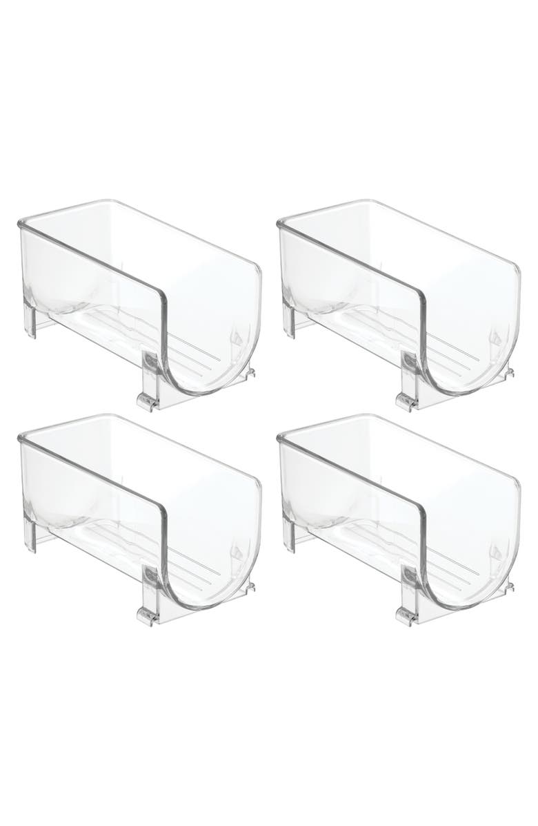 mDesign Stackable Holder for Water or Spirit Bottles, Set of 4, Clear, Made in USA, Main, color, Clear