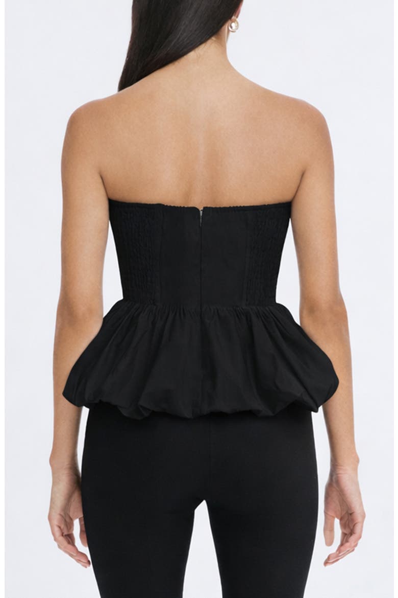Wyatt Strapless Cotton Bubble Hem Peplum Top, Alternate, color, BLACK