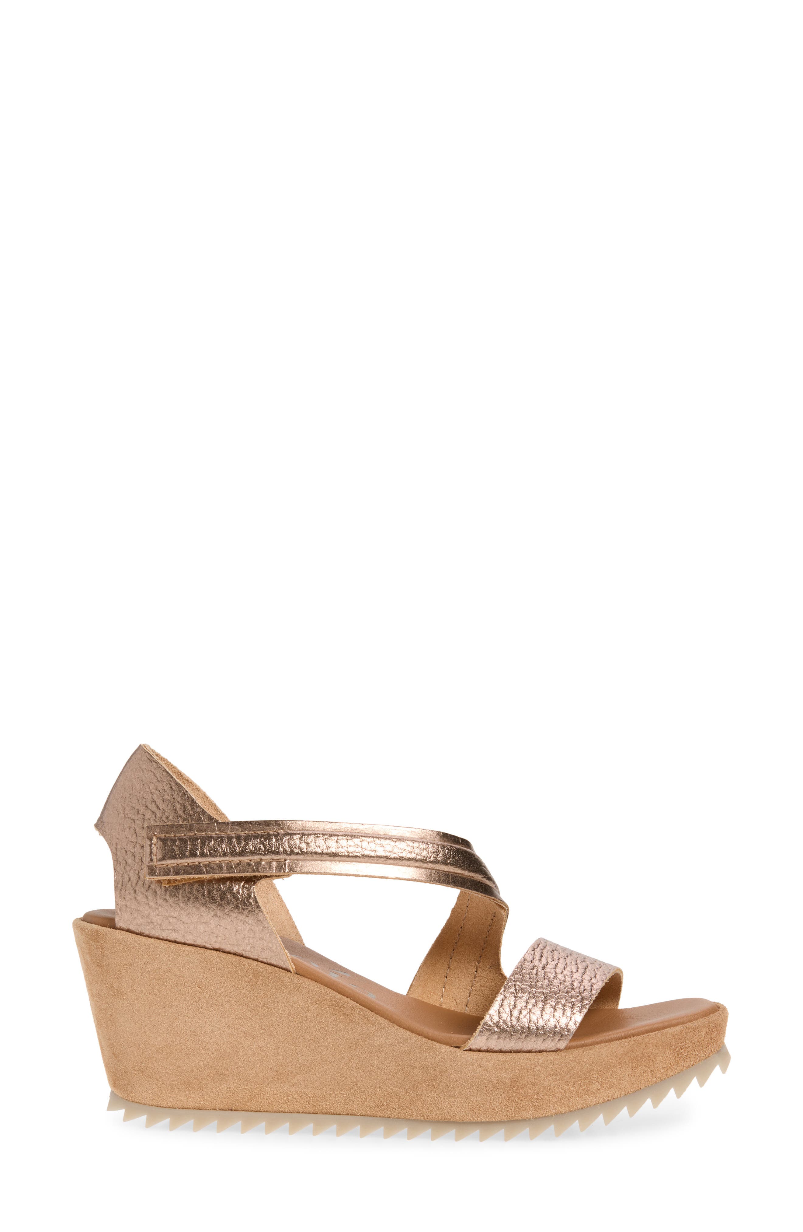 Pedro Garcia Fineta Leather Wedge Sandal, Alternate, color, Suntan