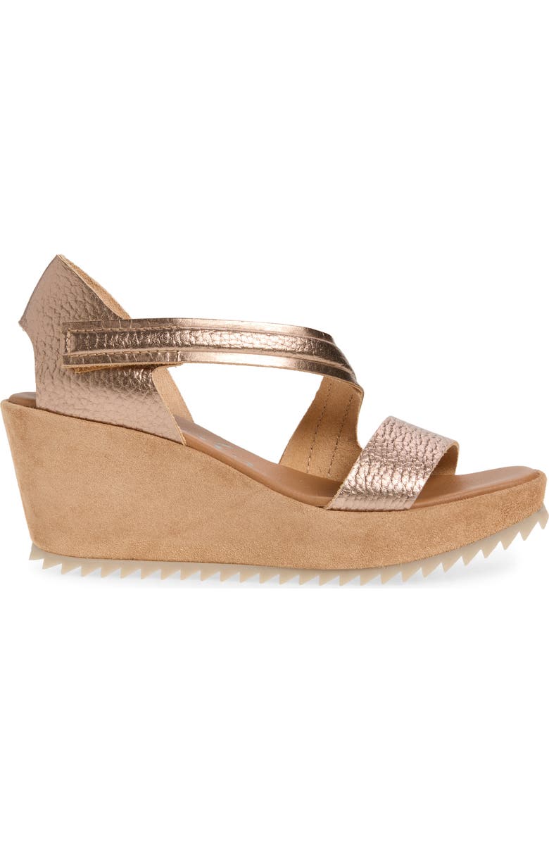 Pedro Garcia Fineta Leather Wedge Sandal, Alternate, color, Suntan
