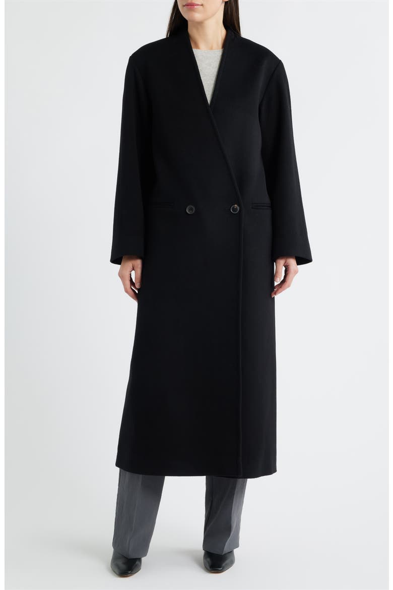 Layla Double Breasted Wool Coat, Main, color, BLACK