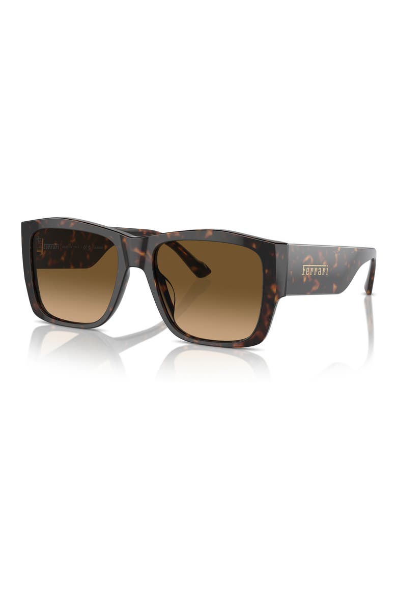 56mm Polarized Square Sunglasses, Alternate, color, HAVANA / POLAR BROWN GRADIENT