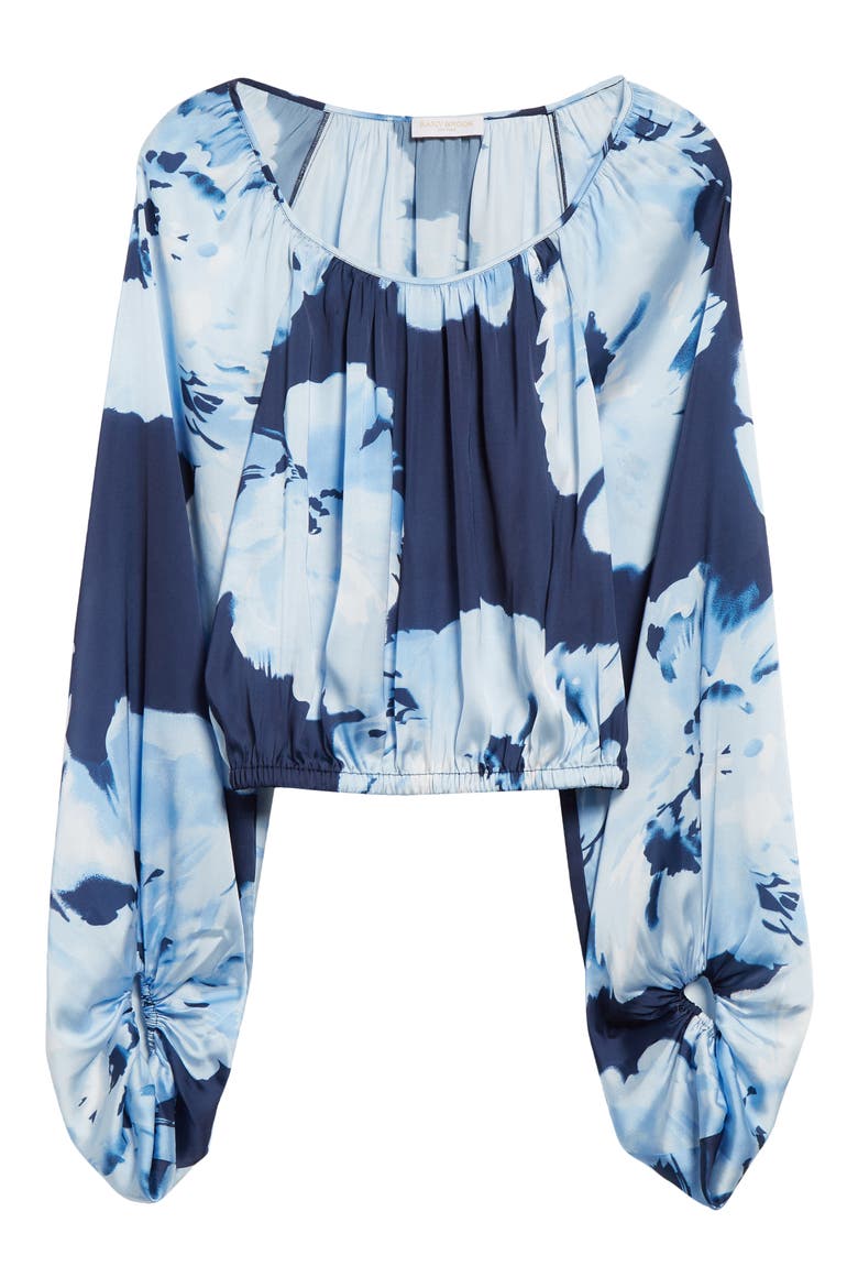 Aria Floral Top, Alternate, color, SPRING NAVY WATERCOLOR