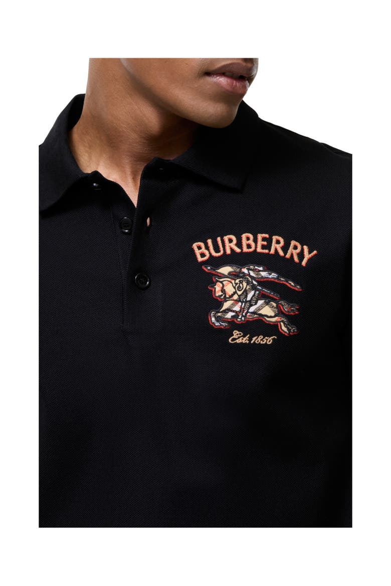 Knight Check Cotton Polo Shirt, Alternate, color, Black