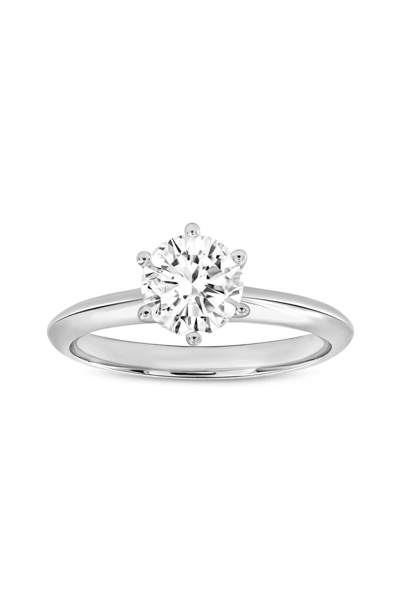 Tesi 14K White Gold Round Shape Lab Grown Diamond Solitaire Ring - 1 Ct, Main, color, 14K White Gold