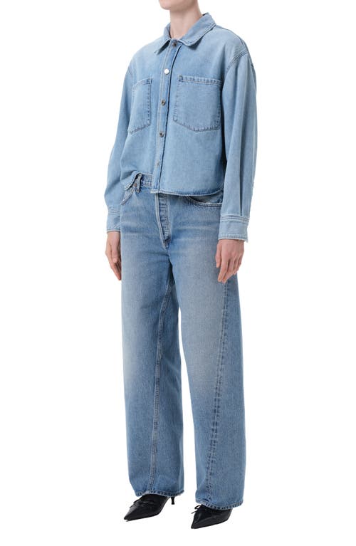 Agolde Juna Denim Button-up Shirt In Blue