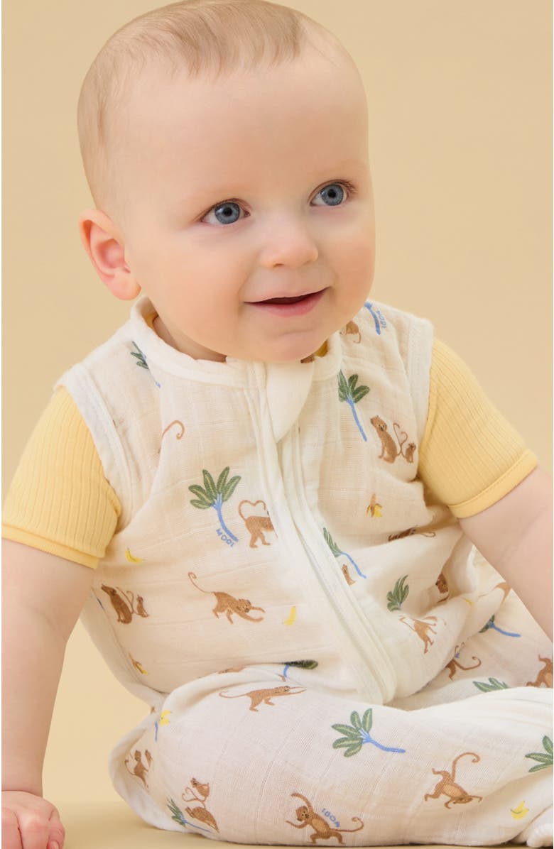 MORI Monkey Print Muslin Front Opening Sleeping Bag, Alternate, color, Monkey Print