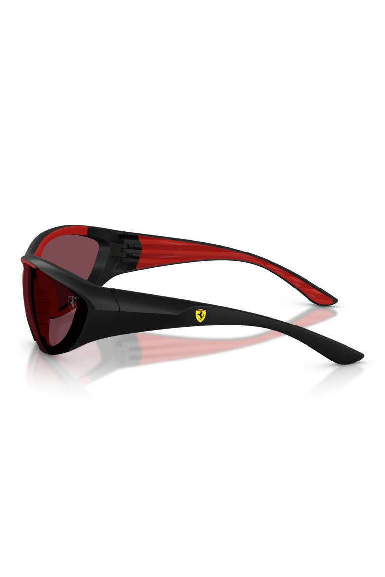 73mm Cat Eye Sunglasses, Alternate, color, BLACK MATTE / RED CONTRAST PRO