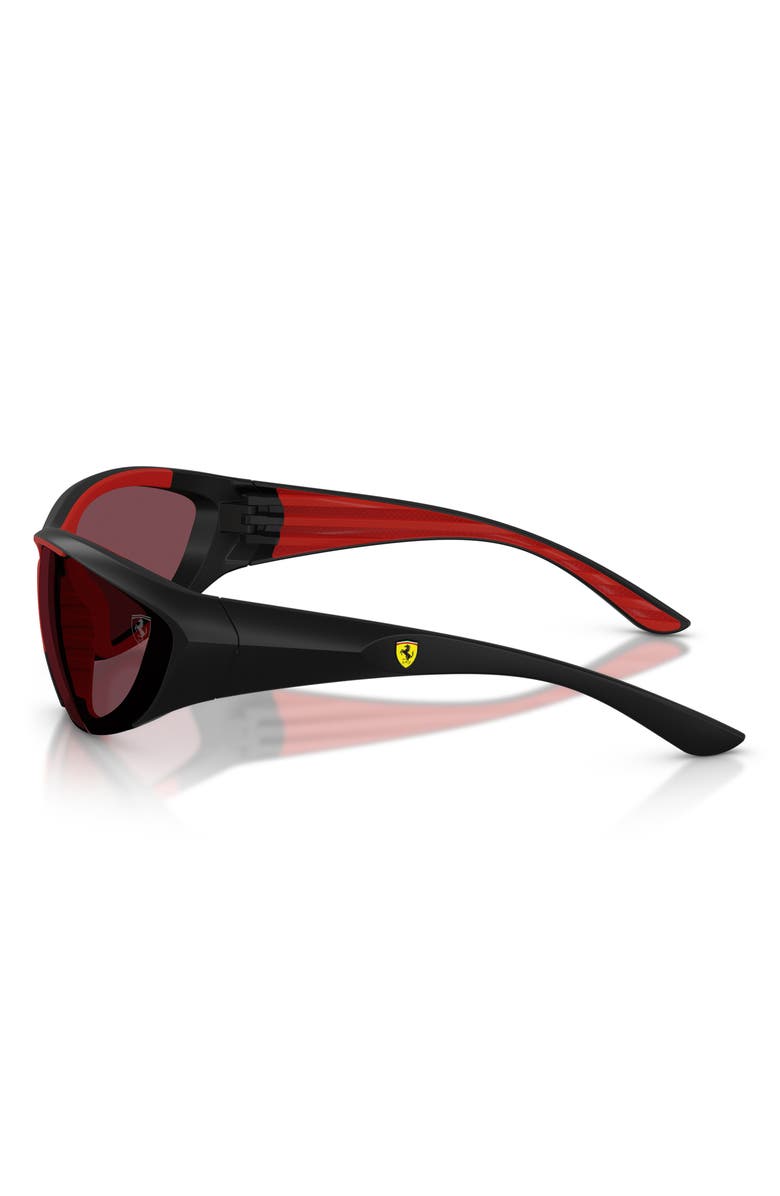 Scuderia Ferrari 73mm Cat Eye Sunglasses, Alternate, color, Black Matte / Red Contrast Pro