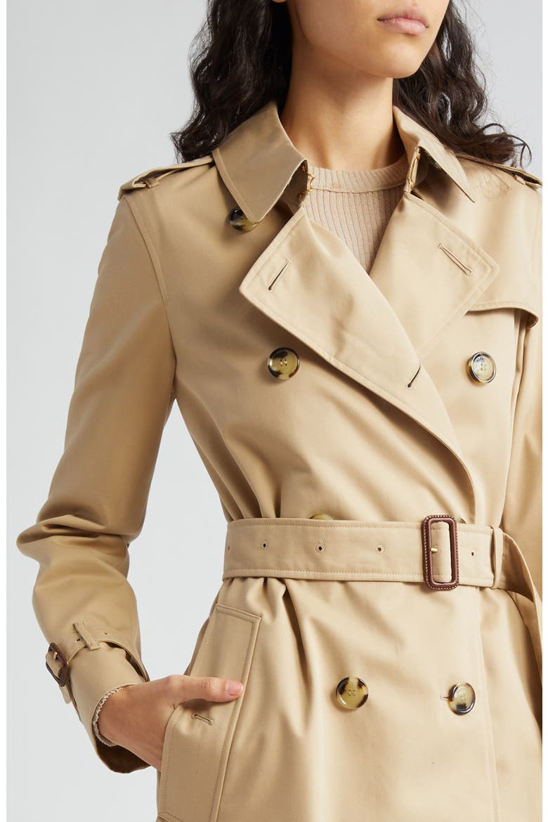 Kensington Double Breasted Trench Coat, Alternate, color, HONEY