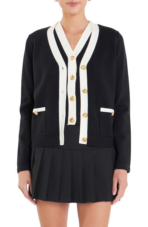 Contrast Edge Cardigan