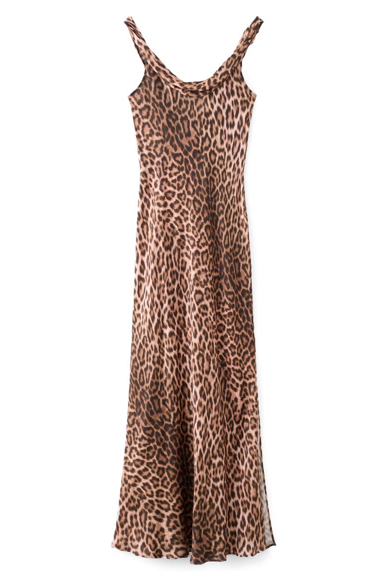 Animal Print Sleeveless Maxi Dress, Alternate, color, BROWN/ BEIGE