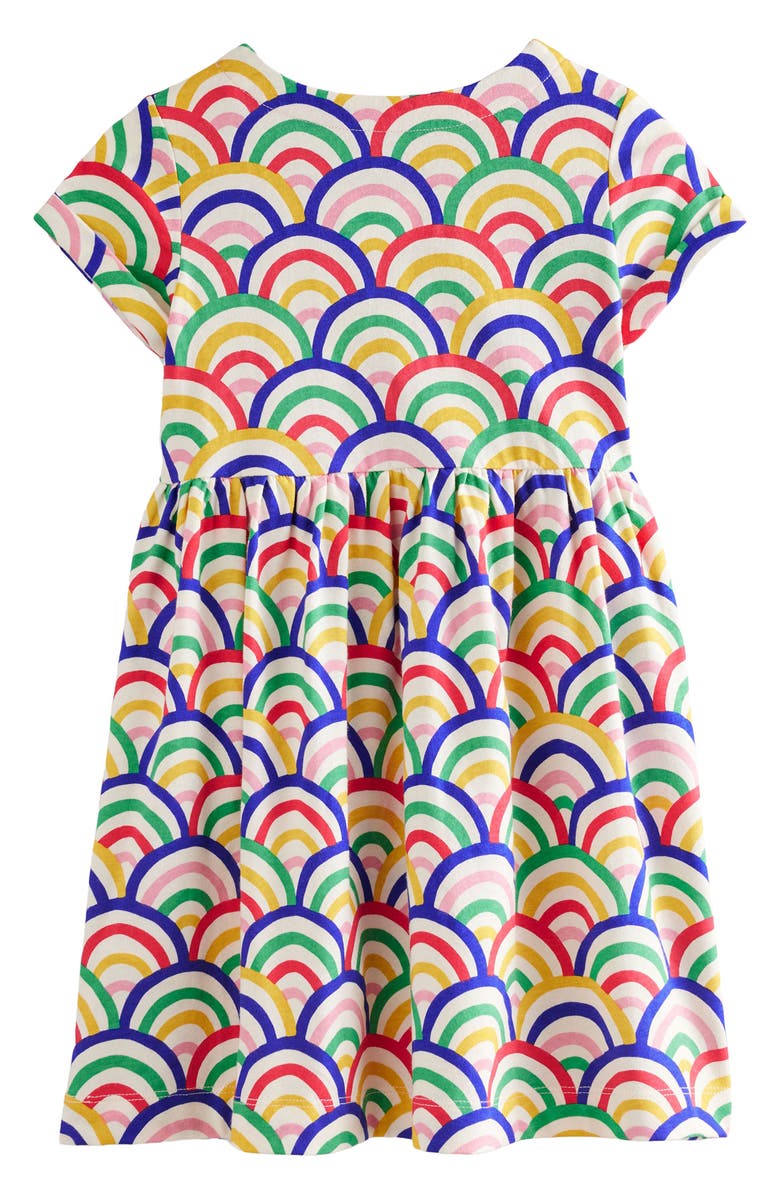 Mini Boden Kids' Fun Rainbow Print Cotton Jersey Dress, Alternate, color, 