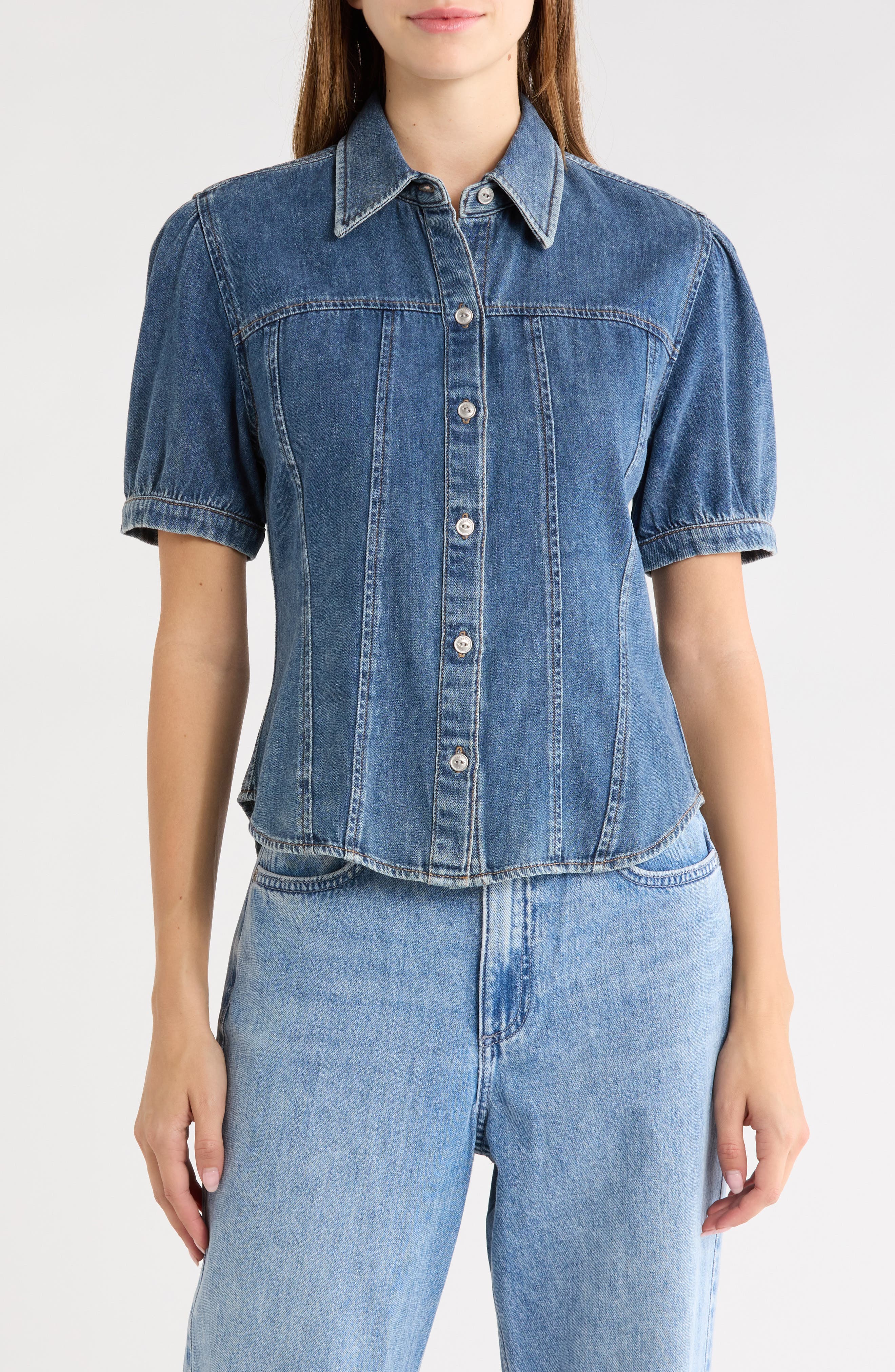 Michelle Short Sleeve Denim Shirt