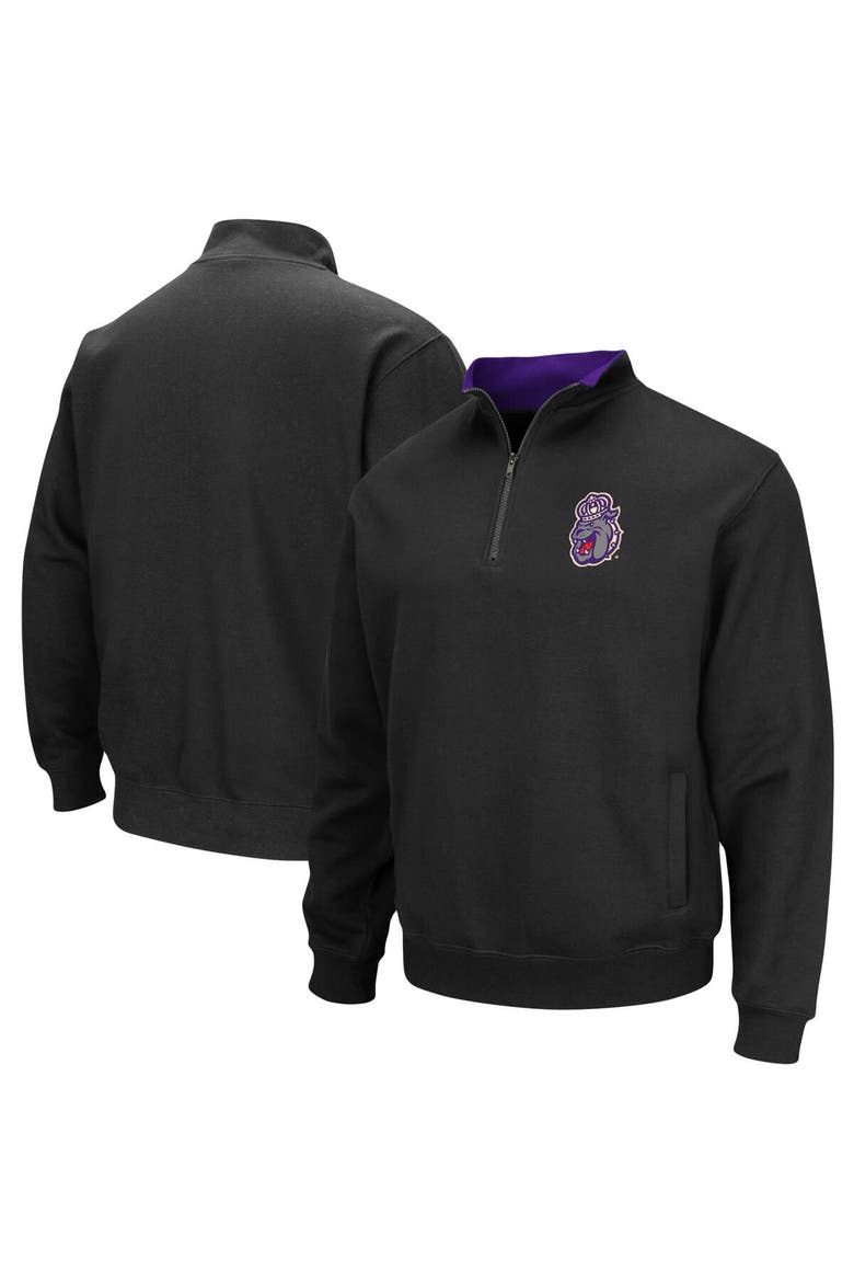 Men's Colosseum Black James Madison Dukes Tortugas Logo Quarter-Zip Jacket, Main, color, Black