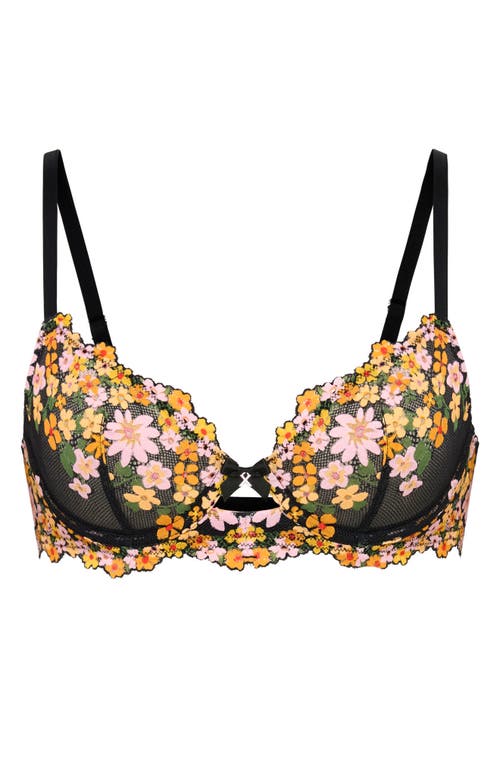 Savage X Fenty Wonderfleur Lace Unlined Demi Bra In Brown