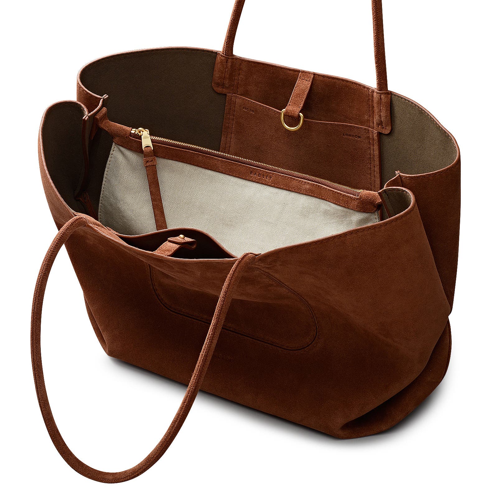 Radley The Compton - Suede Medium Ziptop Shoulder Bag, Alternate, color, 