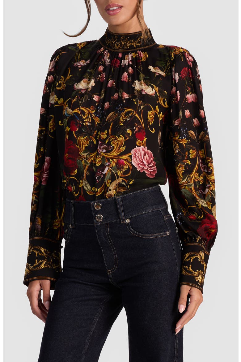 Marion Mock Neck Floral Blouse (Women) | Nordstrom
