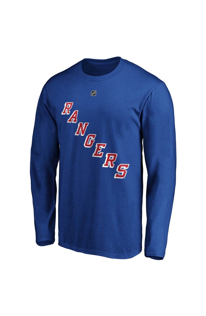 FANATICS Men's Fanatics Branded Artemi Panarin Blue New York Rangers Authentic Stack Name & Number Long Sleeve T-Shirt, Alternate, color,