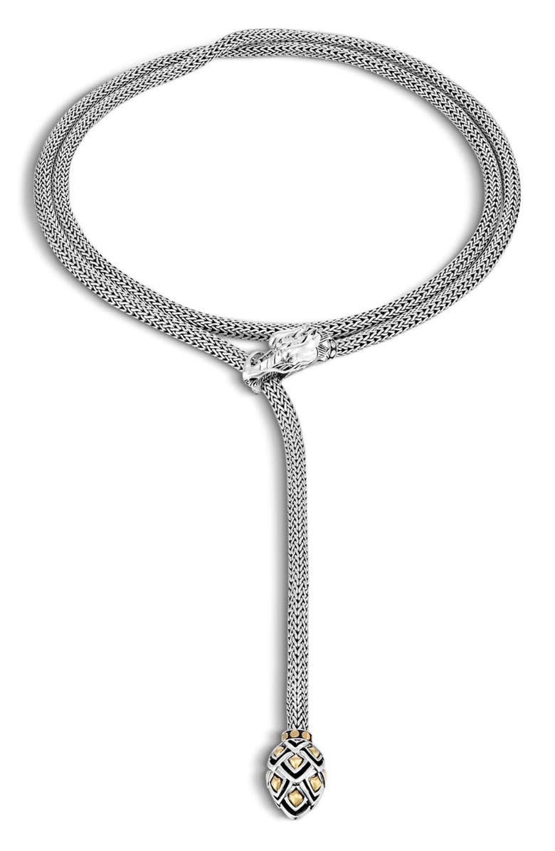 John Hardy Naga Y-Necklace, Main, color, Silver And Gold