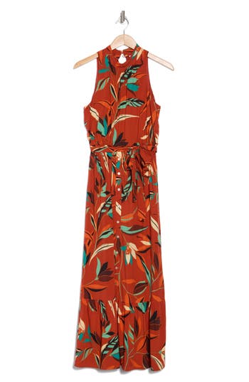 Daniel Rainn Tiered Tie Waist Maxi Dress