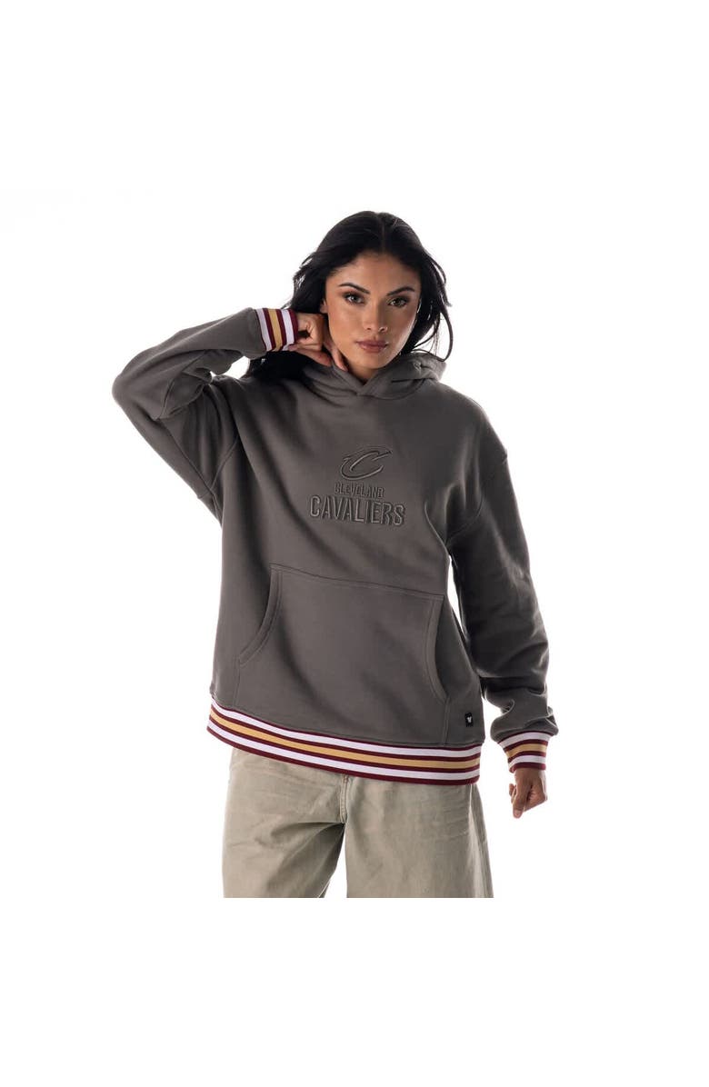 THE WILD COLLECTIVE Unisex The Wild Collective Charcoal Cleveland Cavaliers Custom Rib Tonal Premium Hoodie, Alternate, color, Charcoal