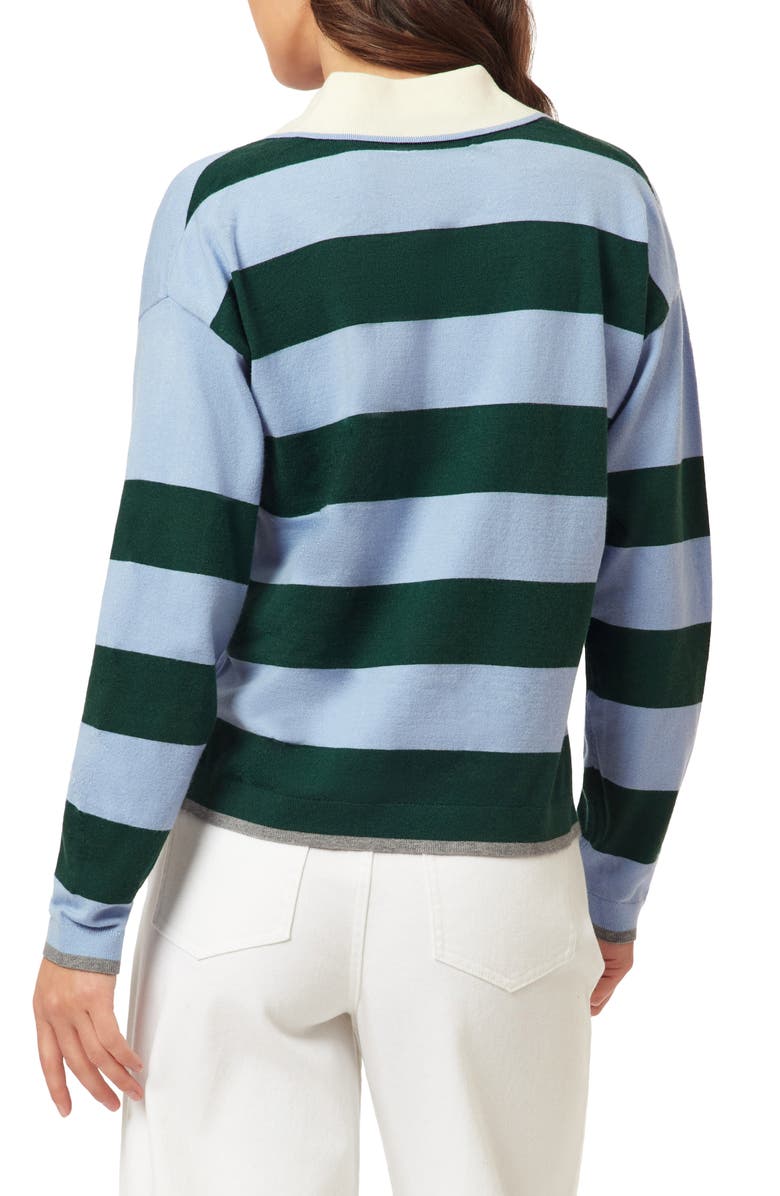 Scotch & Soda Stripe Polo Sweater, Alternate, color, Riveria/ Eden