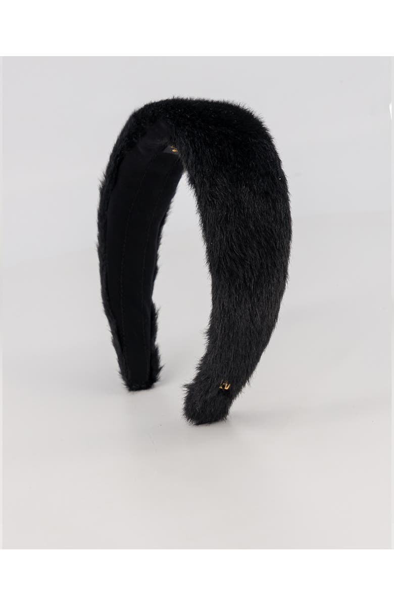 Alexandre de Paris Faux Fur headband, Main, color, Black